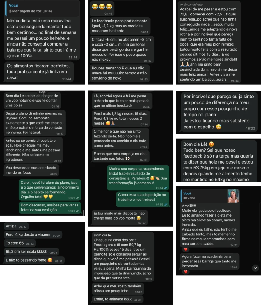 Depoimento de aluna sobre o acompanhamento com a nutricionista Letícia Lima
