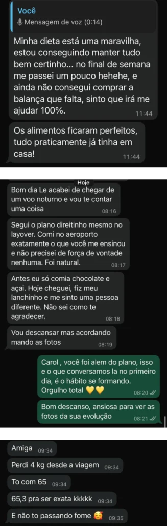Depoimento de aluna sobre a consultoria nutricional online 3