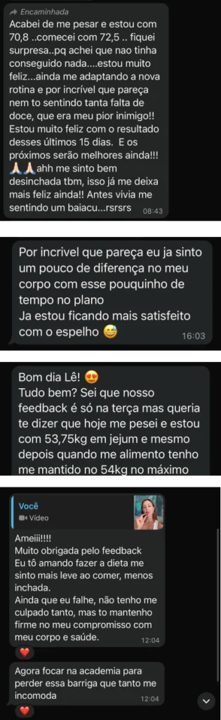 Depoimento de aluna sobre a consultoria nutricional online